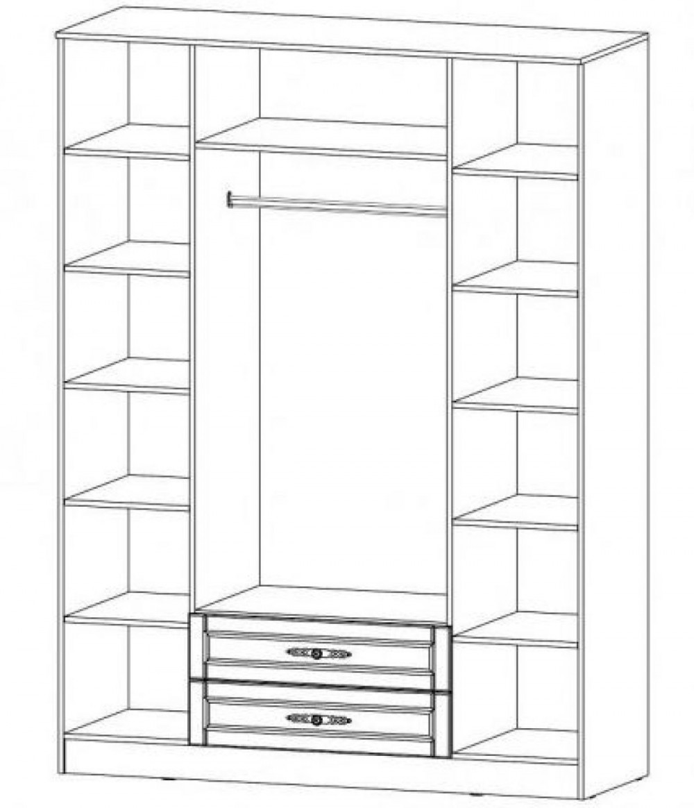 4 створчатый шкаф размеры