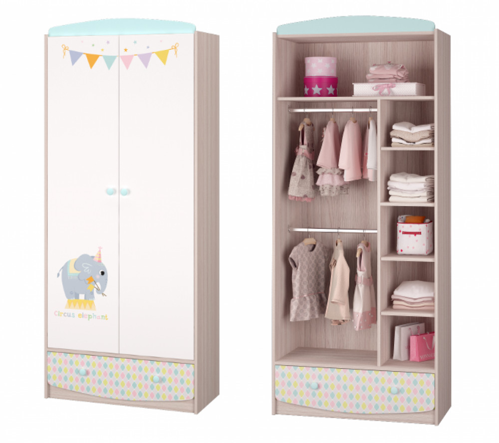 шкаф для одежды в детскую комнату белого цвета