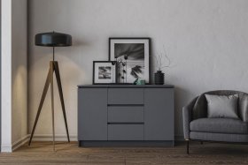 Комод МОРИ МК1200.3, графит в Екатеринбурге - germes-mebel.ru | фото