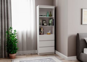 Стеллаж Мори МСТ600.3, белый в Екатеринбурге - germes-mebel.ru | фото