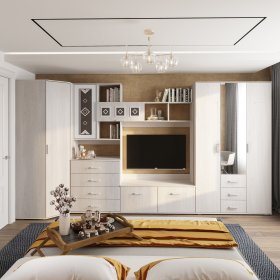 Гостиная Белла ясень белый в Екатеринбурге - germes-mebel.ru | фото