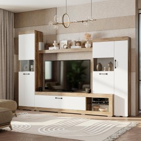 Гостиная Тесла дуб каньон/белый в Екатеринбурге - germes-mebel.ru | фото