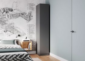 Шкаф пенал Мори МШ 400, графит в Екатеринбурге - germes-mebel.ru | фото