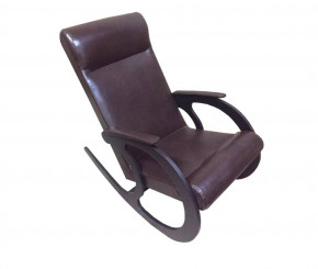 Кресло-качалка (эко-кожа темно-коричневая/венге) в Екатеринбурге - germes-mebel.ru | фото