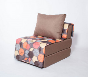 Кресло-кровать бескаркасное Харви (коричневый-геометрия браун) в Екатеринбурге - germes-mebel.ru | фото