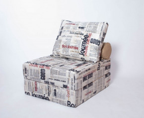 Кресло-кровать-пуф бескаркасное Прайм (Газета) в Екатеринбурге - germes-mebel.ru | фото