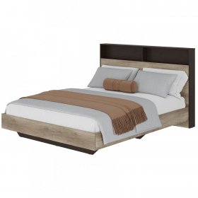 Кровать 160*200 см Энигма КР-16 дуб каньон/венге в Екатеринбурге - germes-mebel.ru | фото