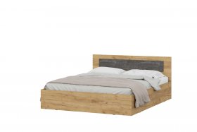 Кровать МСП 1 (1,6х2,0) Дуб Золотой/Камень темный в Екатеринбурге - germes-mebel.ru | фото