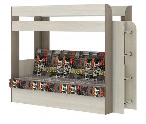 Кровать 2-х ярусная с диваном Карамель 75 (Музыка) Ясень шимо светлый/темный в Екатеринбурге - germes-mebel.ru | фото