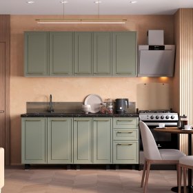 Кухня 1,8 м Адель эвкалипт софт в Екатеринбурге - germes-mebel.ru | фото