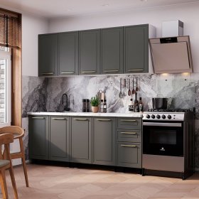 Кухня 2,0 м Адель графит нубук в Екатеринбурге - germes-mebel.ru | фото