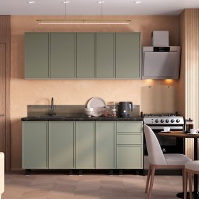Кухня 1,8 м Астрид эвкалипт софт в Екатеринбурге - germes-mebel.ru | фото