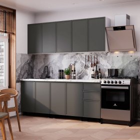 Кухня 2,0 м Астрид графит нубук в Екатеринбурге - germes-mebel.ru | фото