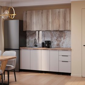 Кухня 1,8 м Эко кашемир/дуб смоки в Екатеринбурге - germes-mebel.ru | фото