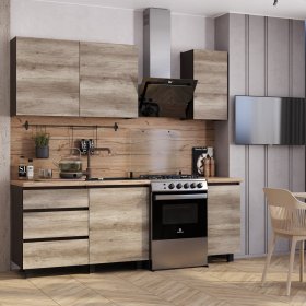 Кухня Энигма 1,6 м дуб каньон/венге в Екатеринбурге - germes-mebel.ru | фото