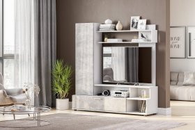 Мебель для гостиной МГС 9 Белый/Цемент светлый в Екатеринбурге - germes-mebel.ru | фото