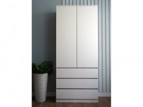 Шкаф Мори МШ 900.2, 2двери, 3 ящика, белый в Екатеринбурге - germes-mebel.ru | фото