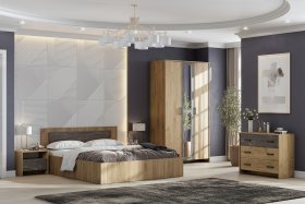 Спальня МСП 1 Дуб Золотой/Камень темный в Екатеринбурге - germes-mebel.ru | фото