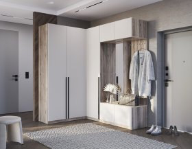 Прихожая Урбан композиция 4 Дуб смоки/Кашемир в Екатеринбурге - germes-mebel.ru | фото