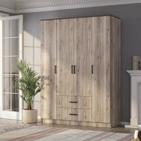 Шкаф 4-х створчатый Титан дуб смоки в Екатеринбурге - germes-mebel.ru | фото