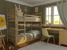 СОНЯ Кровать двухъярусная (Сосна) в Екатеринбурге - germes-mebel.ru | фото