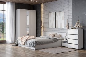 Спальня Токио Белый текстурный вариант 1 в Екатеринбурге - germes-mebel.ru | фото