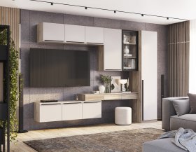 Стенка Урбан композиция 1 Дуб смоки/Кашемир в Екатеринбурге - germes-mebel.ru | фото