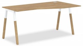Стол офисный Forta FCT 1567(R), дуб гамильтон/белый в Екатеринбурге - germes-mebel.ru | фото