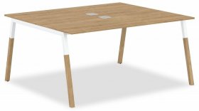 Стол офисный Forta FWST 1513, дуб гамильтон/белый в Екатеринбурге - germes-mebel.ru | фото