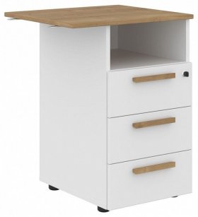 Тумбочка Forta FLC-3D.2, белый/дуб гамильтон в Екатеринбурге - germes-mebel.ru | фото