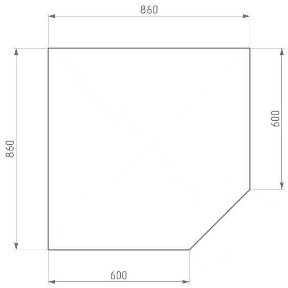 Столешница для угловой мойки 900х900