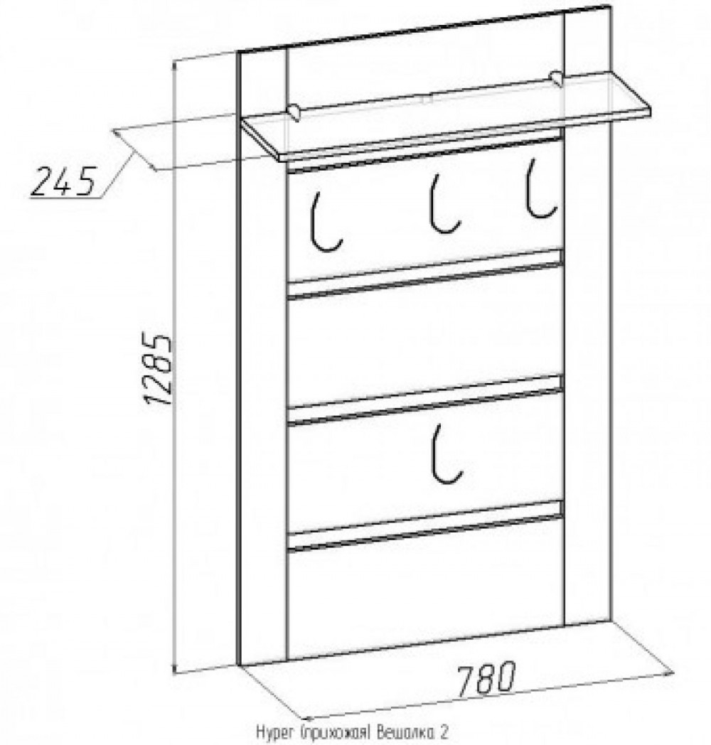 чертеж настенной вешалки для одежды
